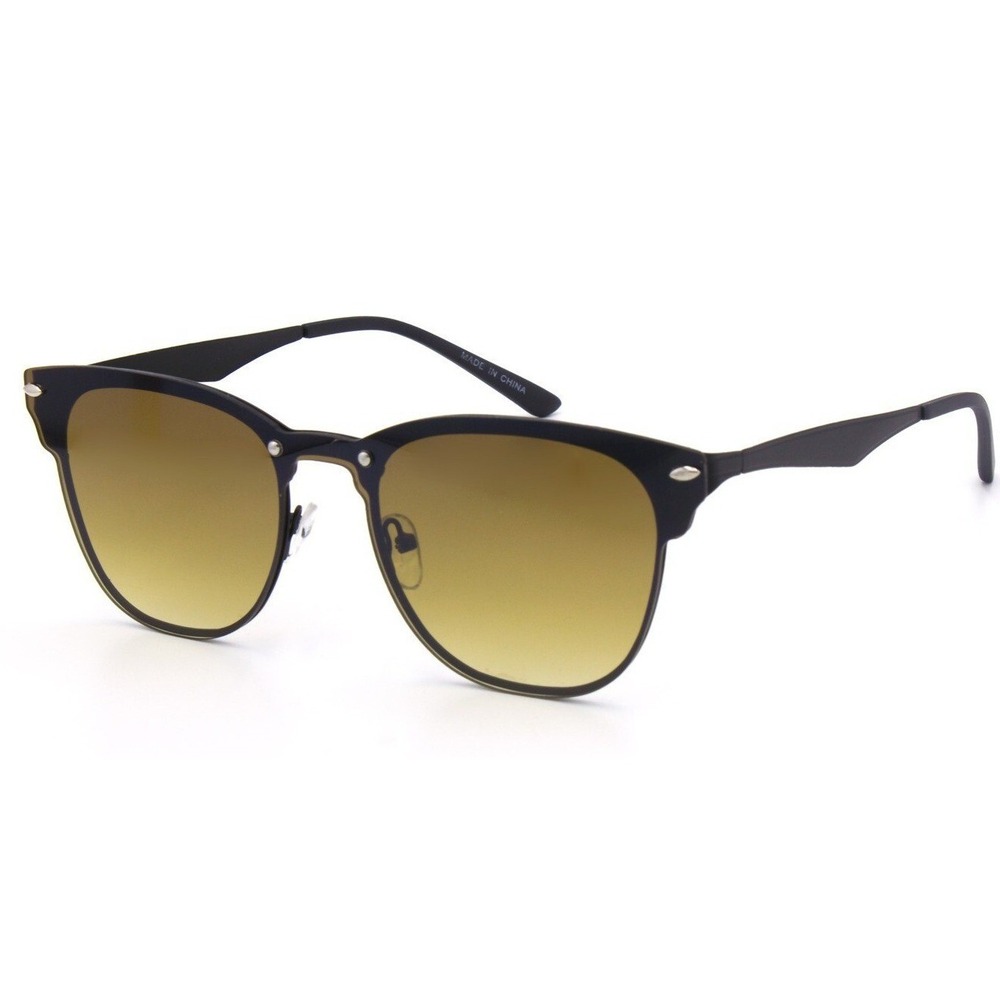 Sunglasses Retro Browline Style Gold Lens Fashion Shades‎
